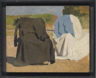 Eugene Robert Pougheon - Study of two coats draped over chairs