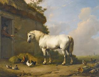 Eugène Verboeckhoven - Belgian at The Stable Door