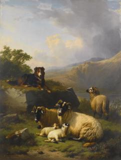 Eugène Verboeckhoven - Belgian the Guardian Of The Flock