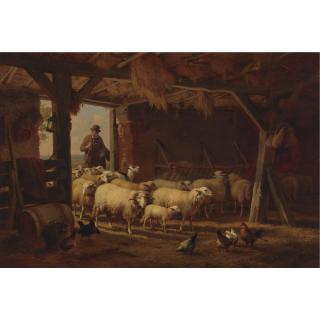 Eugène Verboeckhoven - Belgian The Return Of The Flock