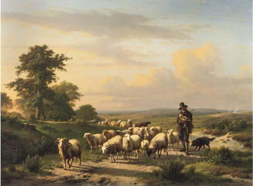 Eugene Verboeckhoven - Leading the flock over the heath