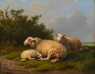 Eugène Verboekhoven - Sheep In A Landscape, 1862