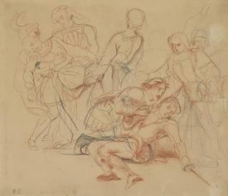 Eugène-Victor-Ferdinand Delacroix - Étude pour \'La Mort d\'Hamlet\'