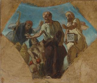 Eugène-Victor-Ferdinand Delacroix - Hypocrate refusant les présents du roi de Perse. Etude pour la voûte de la bibliothèque de la Chambre des Députés, Palais Bourbon, Paris