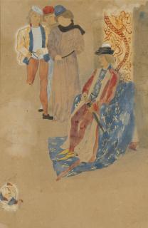 Eugene-Victor-Ferdinand Delacroix - L\'audience d\'un prince, d\'après une enluminure