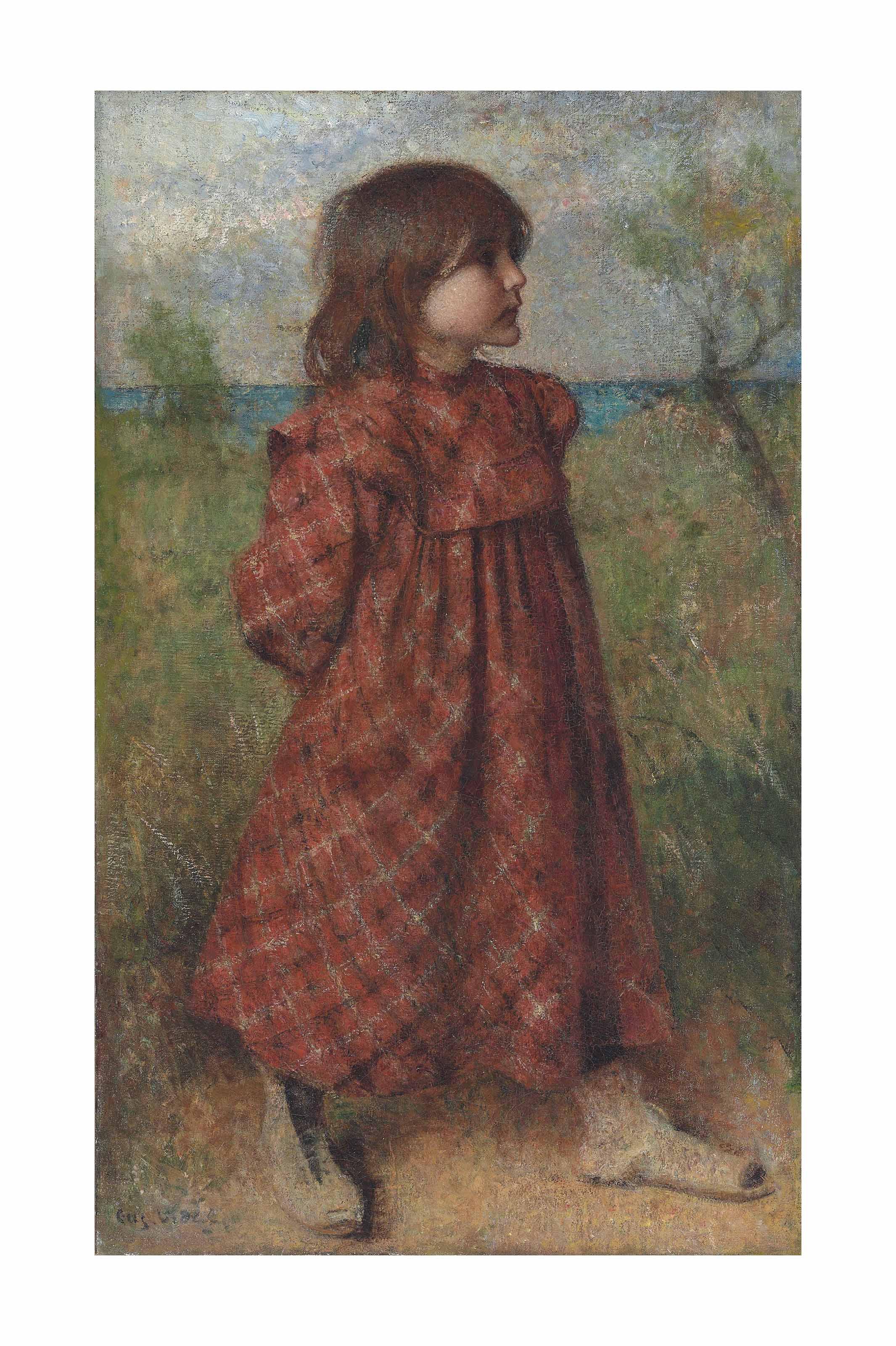 Eugène Vincent Vidal - Petite fille devant la mer