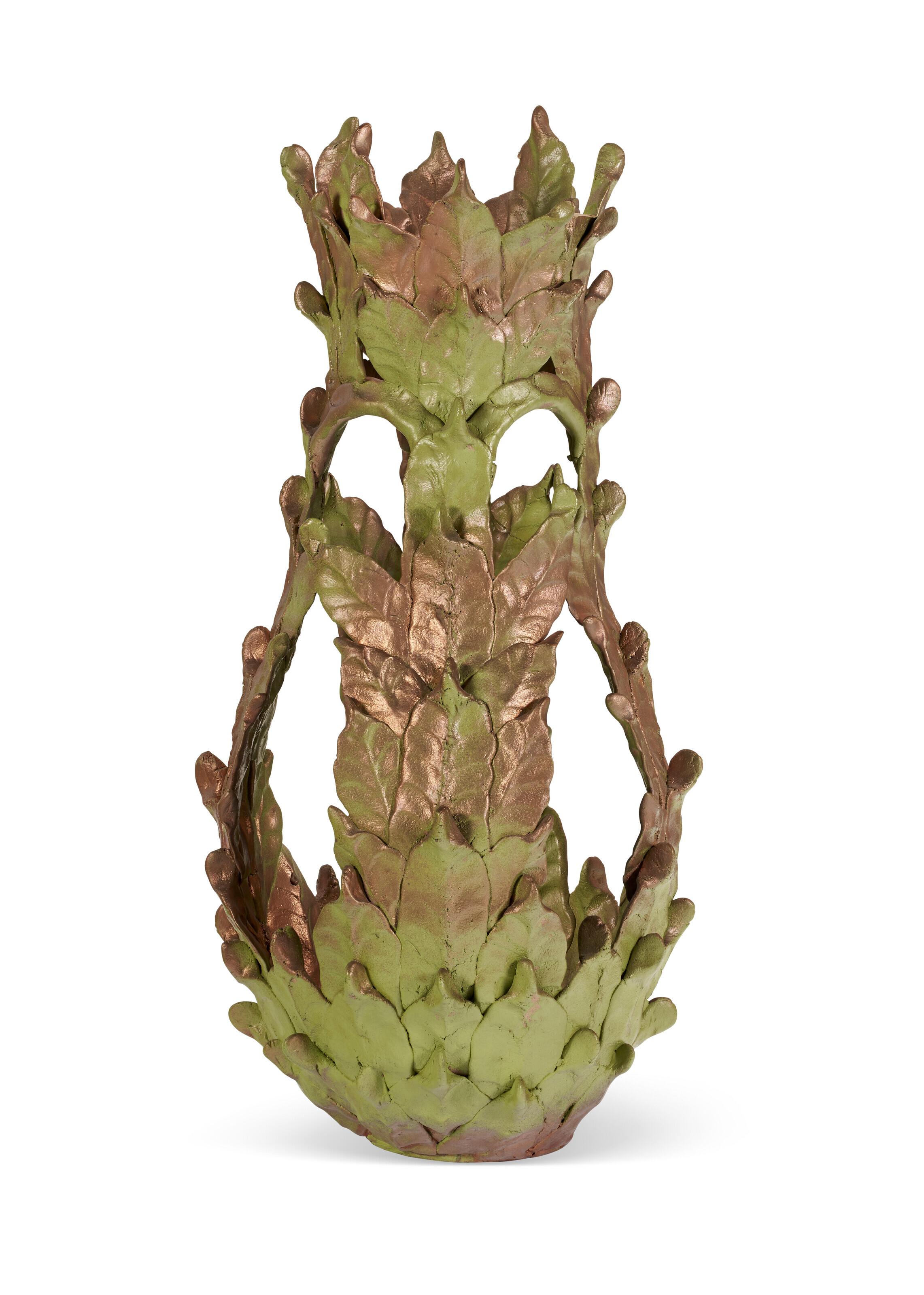 Eugene Von Bruenchenhein - Untitled (Green And Copper Vessel)