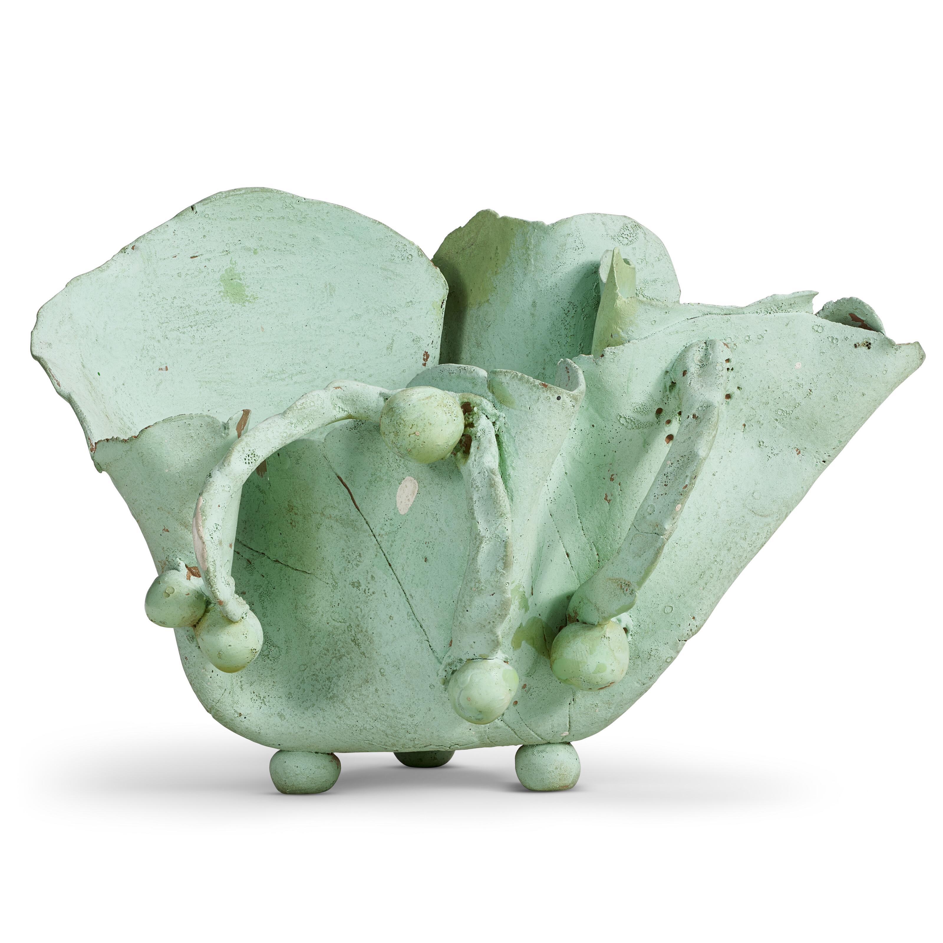 Eugene Von Bruenchenhein - Untitled (Light Green Folded Vessel)