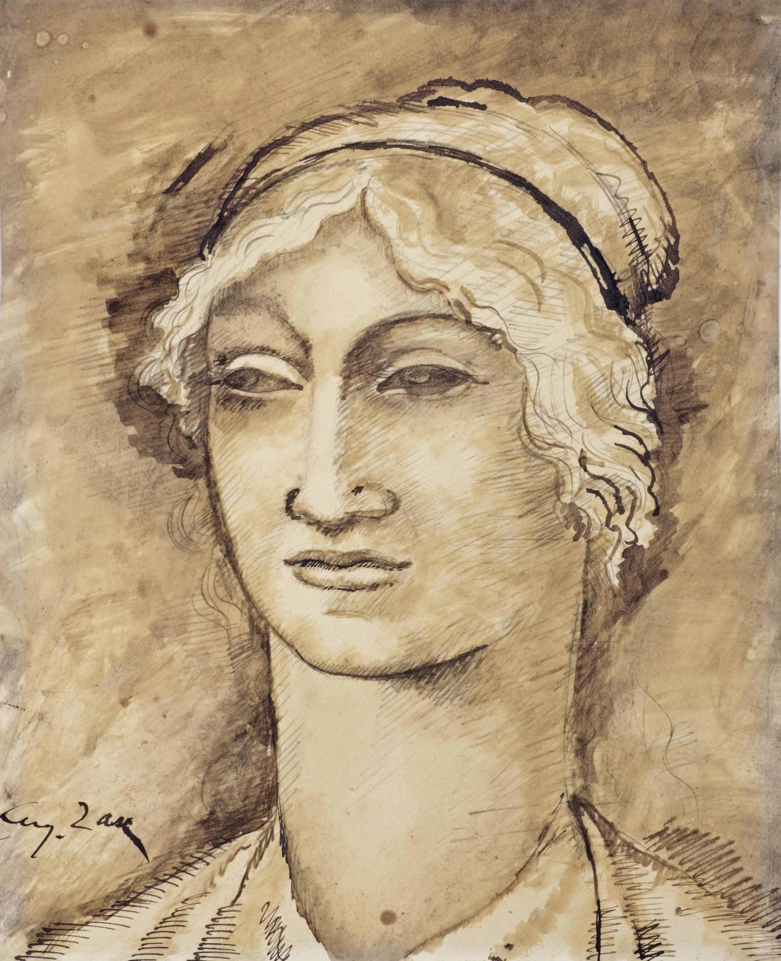 Eugene Zak - Head Of A Woman