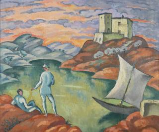 Eugène Zak - Polish landscape With Sailors