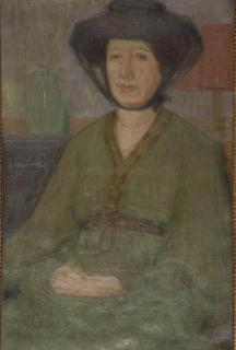 Eugène Zak - Untitled (Portrait of a seated woman in a green dress)