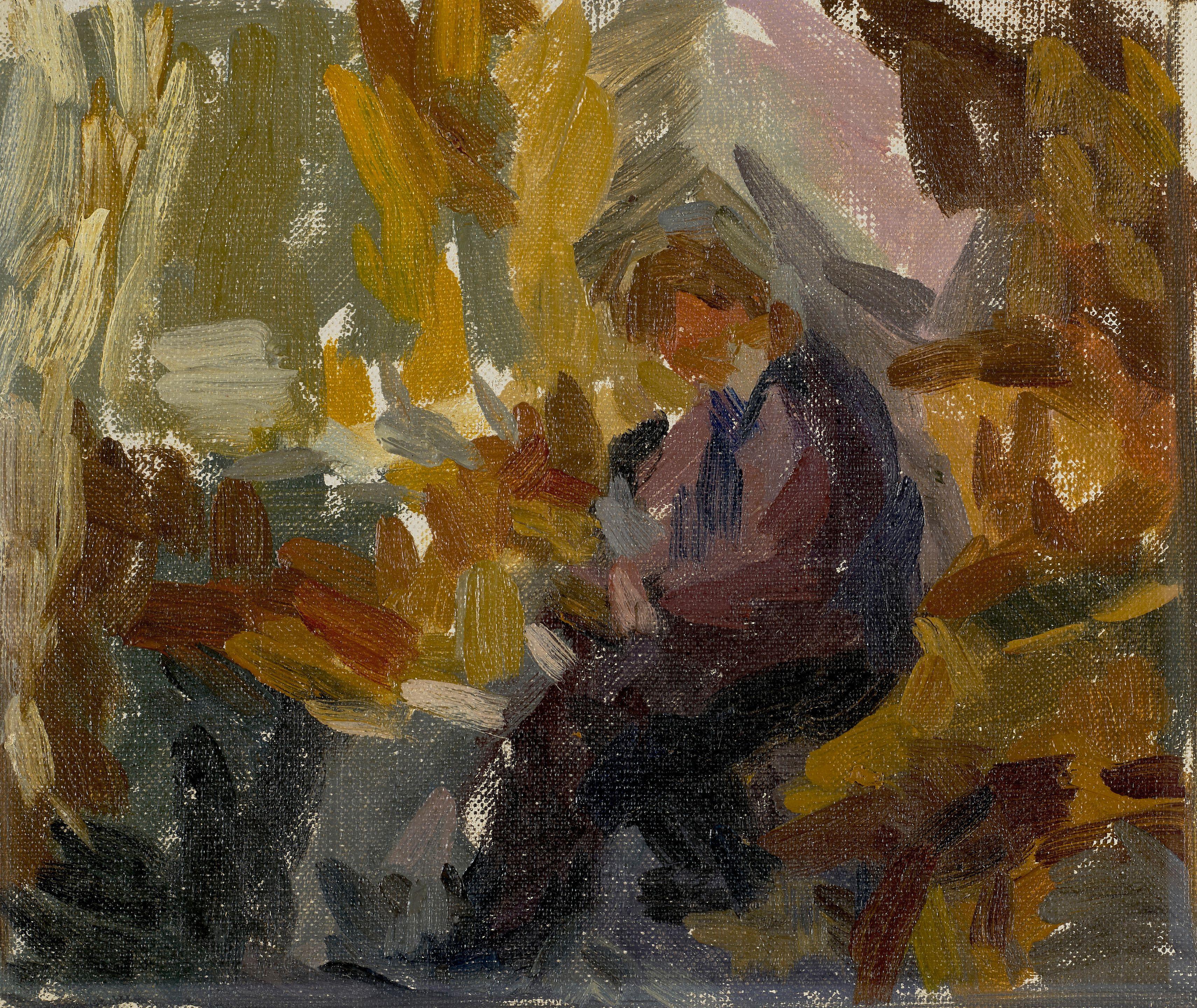 Eugenie Baizerman - Saul Carving Plaster Statuettes