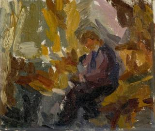 Eugenie Baizerman - Saul Carving Plaster Statuettes