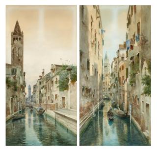 Eugenio Benvenuti - Venetian backwater (a pair)