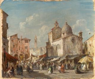 Eugenio Bonivento - Mercato a San Giacomo di Rialto