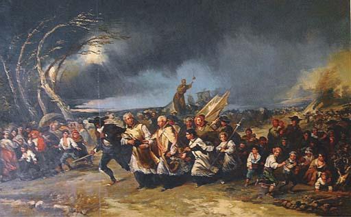 Eugenio Lucas Velázquez - Chaparrón durante la procesión