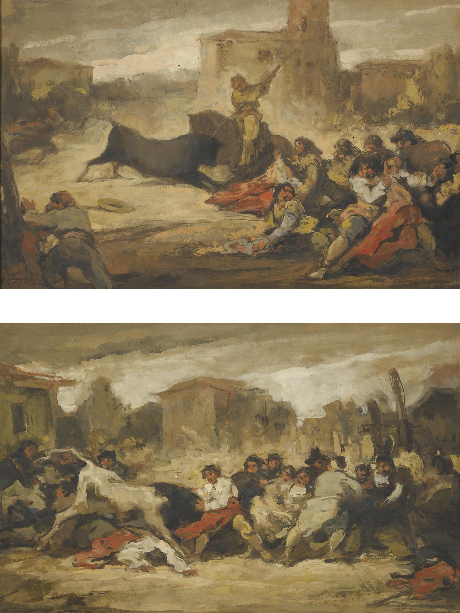 Eugenio Lucas Villaamil - Spanish La Capea: Two Works 