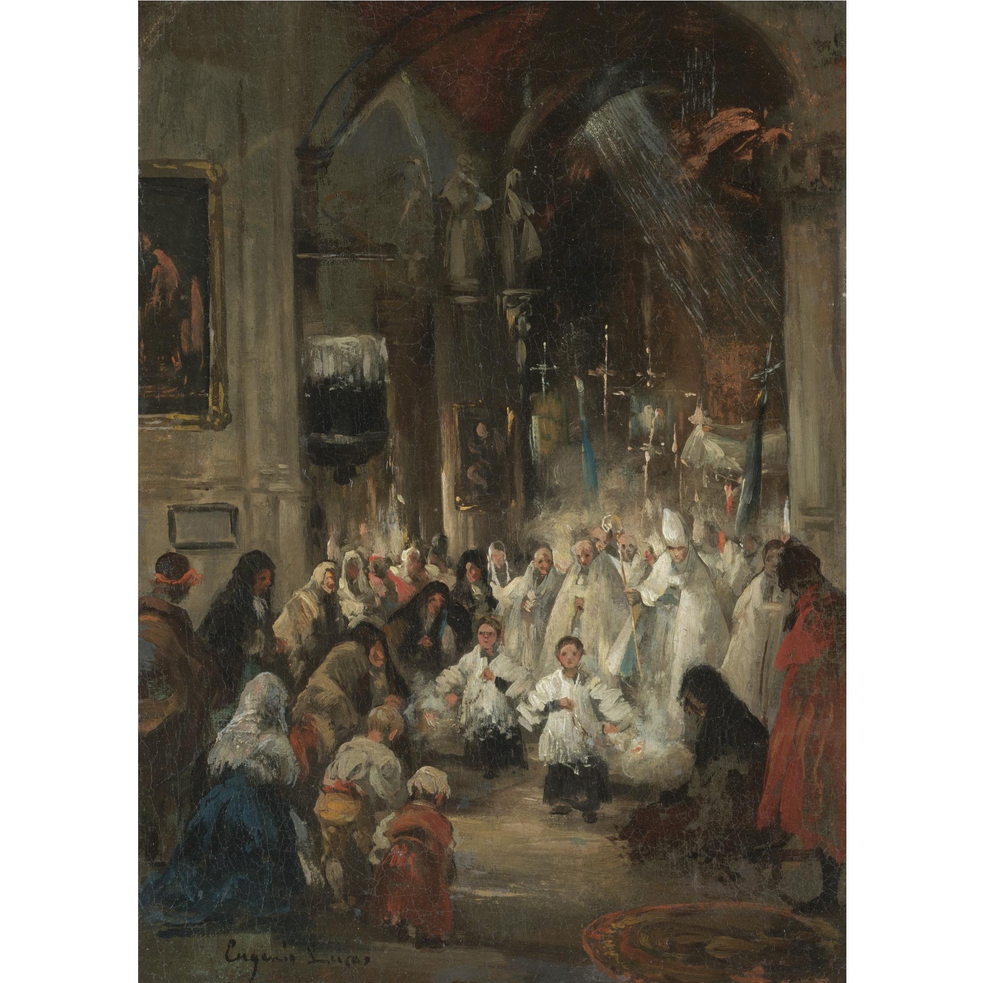Eugenio Lucas Villamil - La Procesión (Procession In A Church)