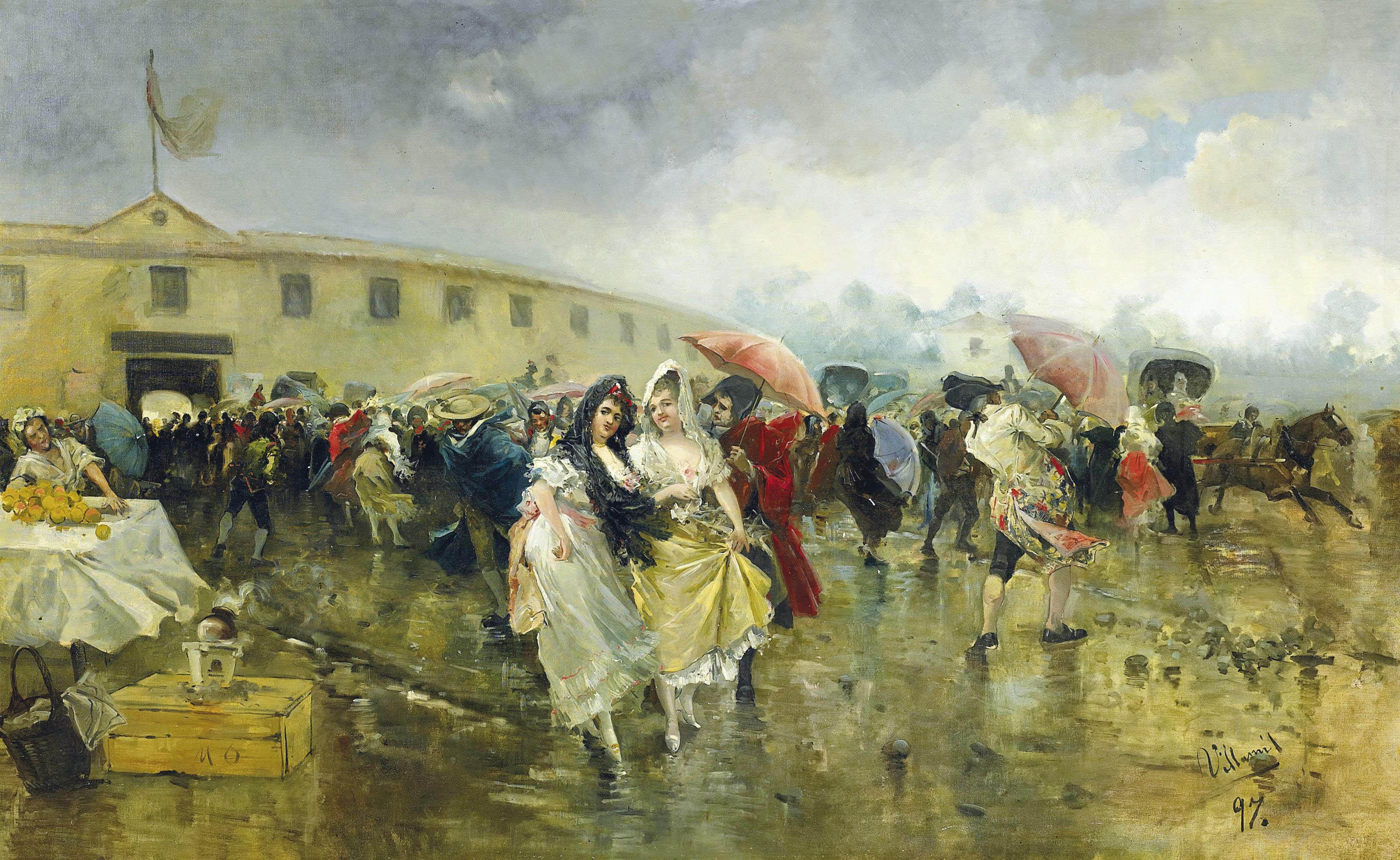 Eugenio Lucas Villamil - Outside the Plaza de Toros, Madrid.