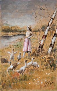 Eugenio Spreafico - La guardiana delle oche