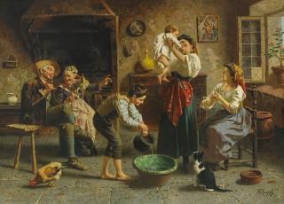 Eugenio Zampighi - Ein erstes Bad.