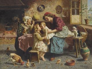 Eugenio Zampighi - Italian The Happy Family 