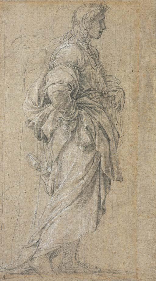 Eustache Le Sueur - A draped figure turned to the right