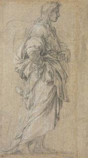 Eustache Le Sueur - A draped figure turned to the right