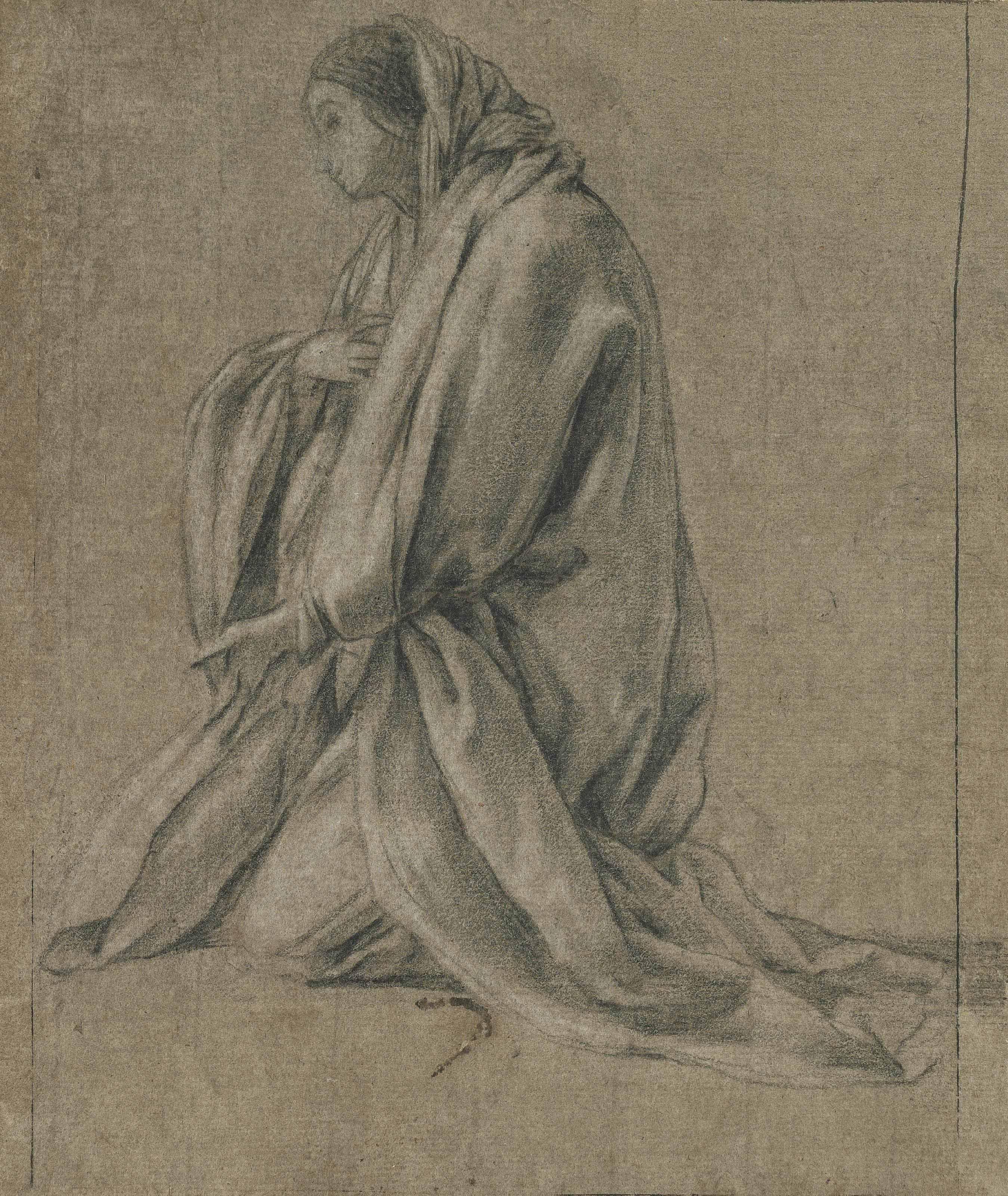 Eustache Le Sueur - A kneeling woman