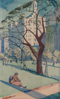 Eveline Syme - Hyde Park, Sydney, c.1930
