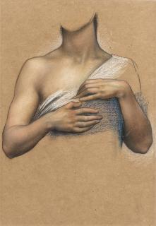 Evelyn De Morgan - A study of shoulders and arms for a figure in St Christina Giving her Father\'s Jewels to the Poor