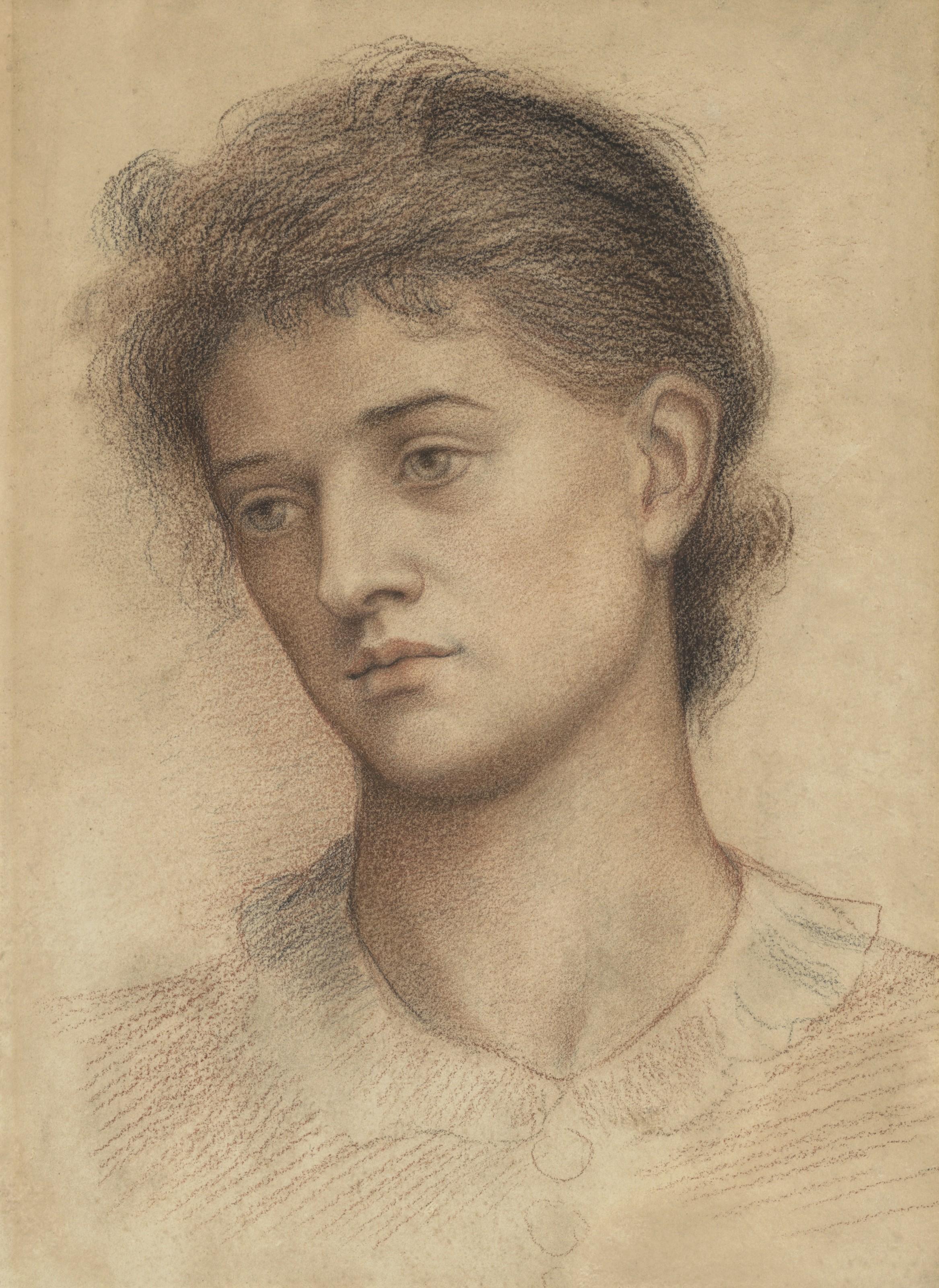 Evelyn De Morgan - Portrait head of a woman, probably a member of the Mure family