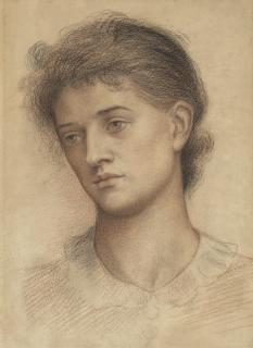 Evelyn De Morgan - Portrait head of a woman, probably a member of the Mure family