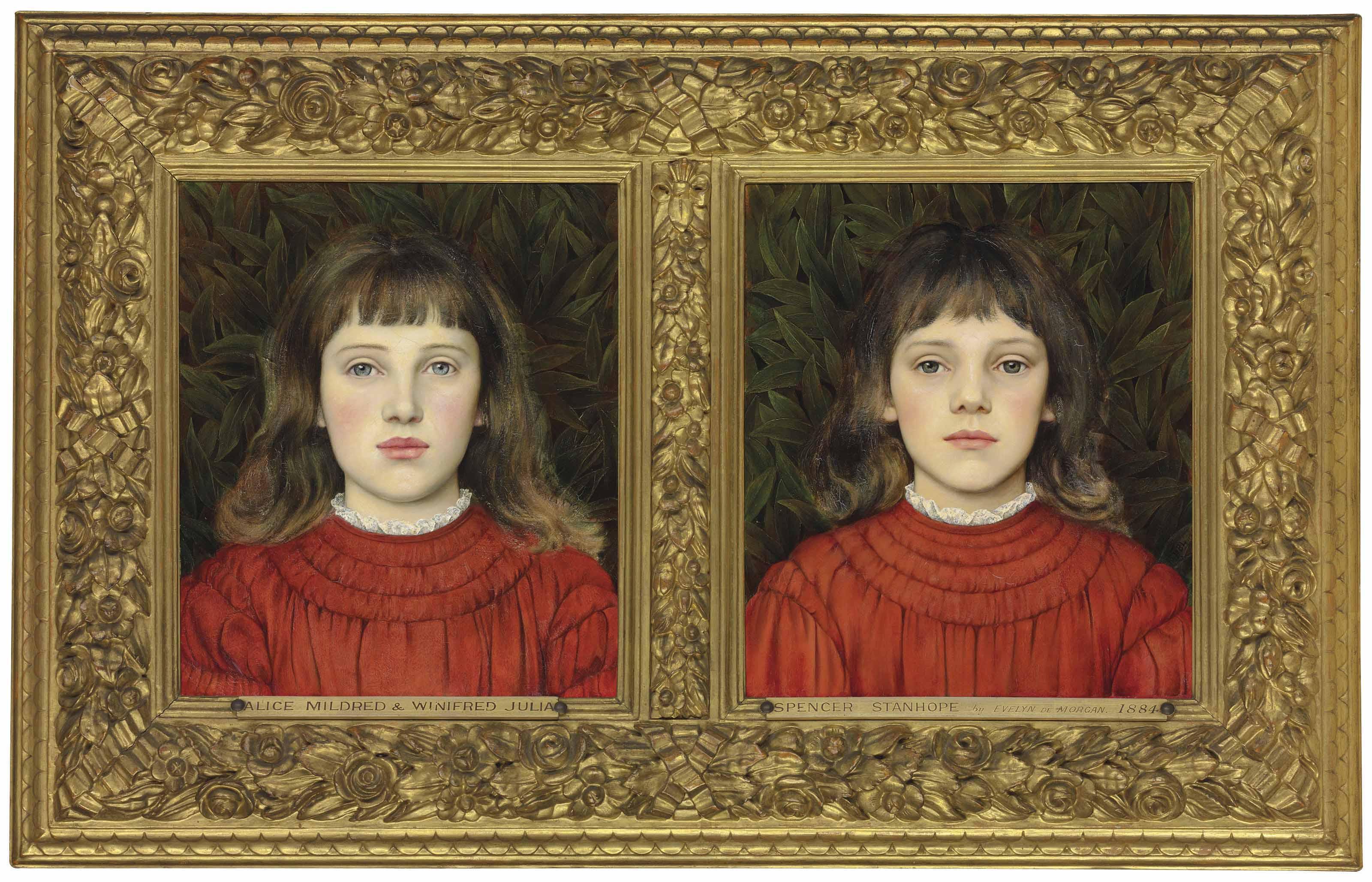 Evelyn De Morgan - Portraits of Alice Mildred and Winifred Julia Spencer Stanhope