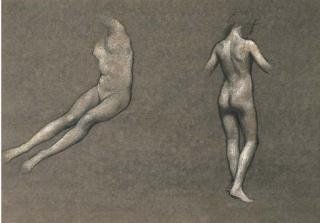 Evelyn De Morgan - Study of two nude female figures