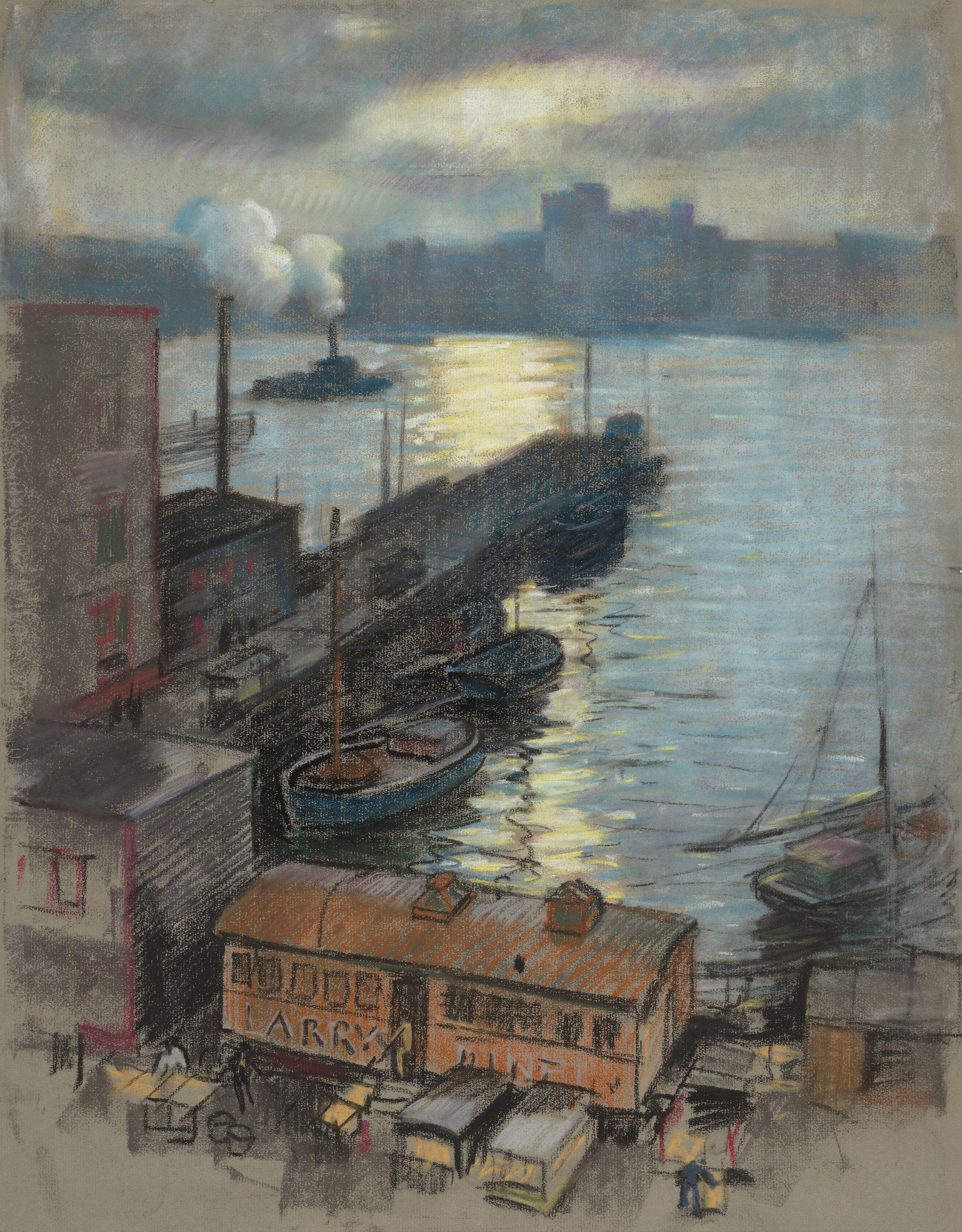 Everett Longley Warner - From My Window, 2 Fulton St., NY