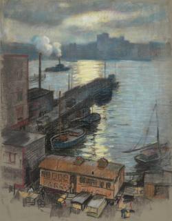 Everett Longley Warner - From My Window, 2 Fulton St., NY