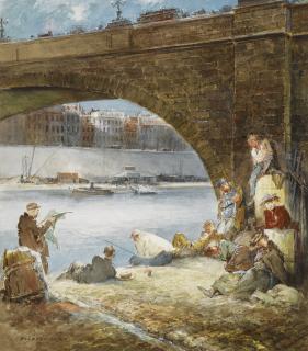 Everett Shinn - Fishing On The Seine