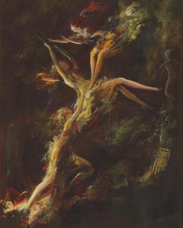 Everett Shinn - Garden Acrobats