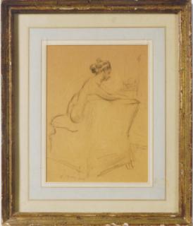 Everett Shinn - Nude Sitting On A Chair