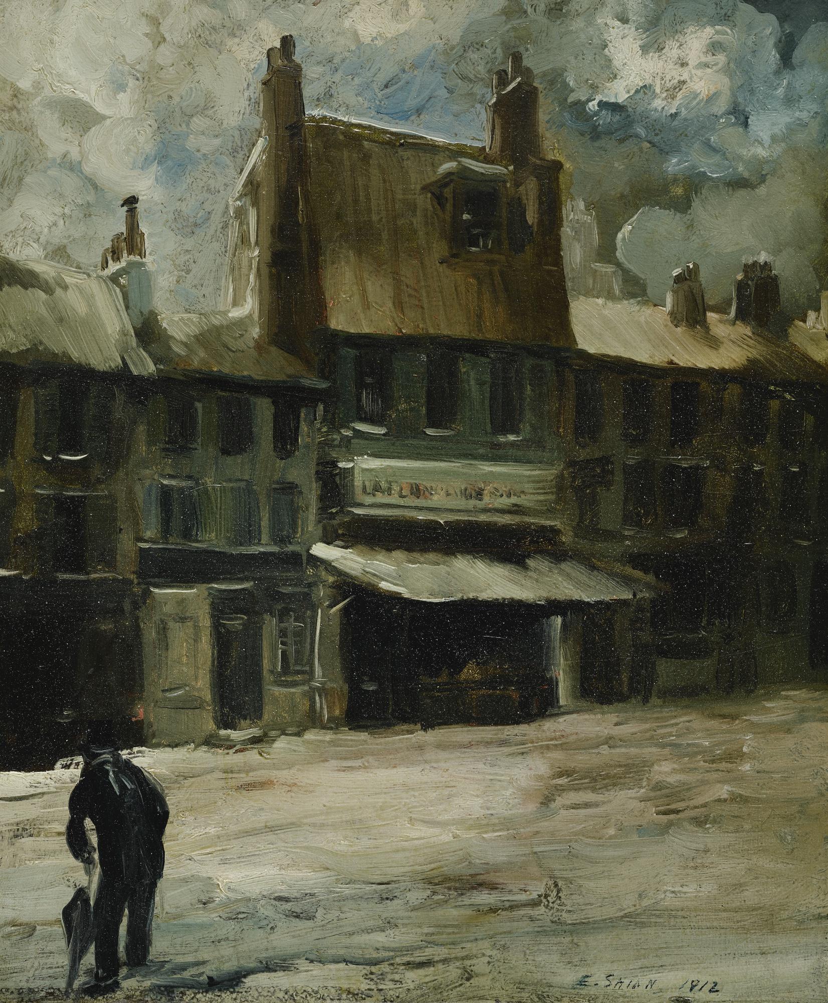 Everett Shinn - Paris Street Scene