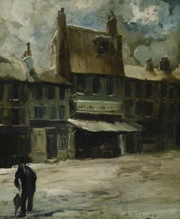 Everett Shinn - Paris Street Scene