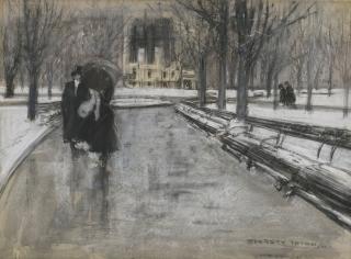 Everett Shinn - Park Scene