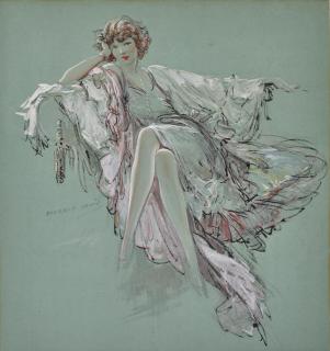Everett Shinn - Portrait of a Lady
