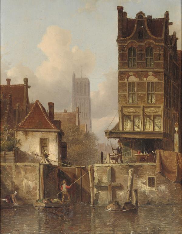 Everhardus Koster - At The Town Lock