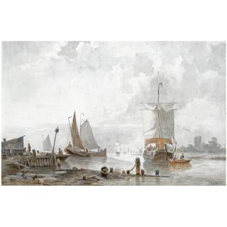 Everhardus Koster - Dutch Shipping On A River