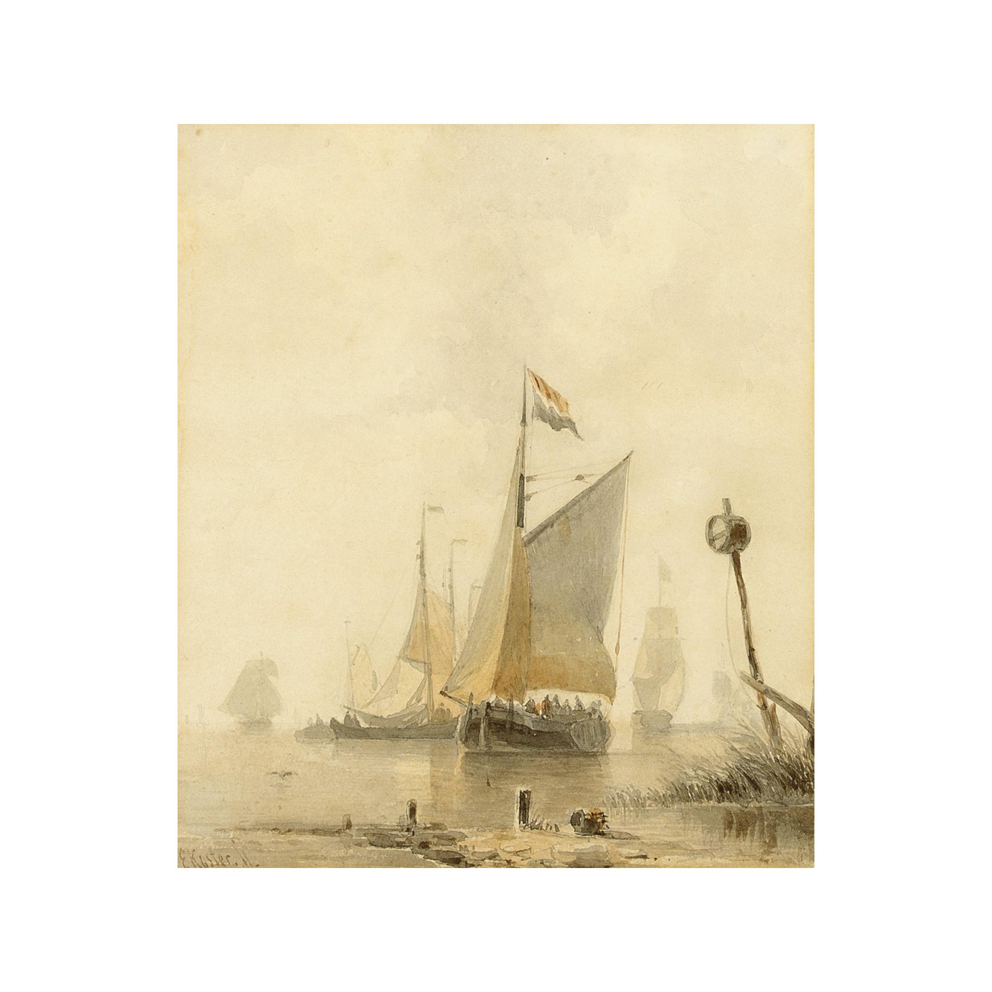 Everhardus Koster - Shipping In A Calm