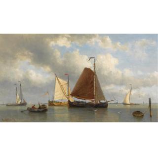 Everhardus Koster - Shipping In A Calm