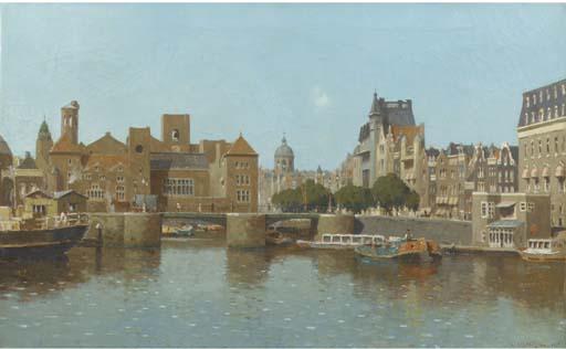 Evert Jan Ligtelijn - Summer: The Damrak with the Beurs van Berlage, Amsterdam