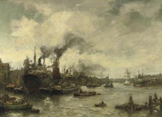 Evert Moll - A busy day in Rotterdam harbour